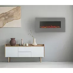 Focal Point Pasadena Grey Remote Control Wall-Mounted Electric Fire -Brunch Shop 107PH A3