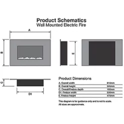 Focal Point Osmington Mirror Remote Control Wall-Mounted Electric Fire -Brunch Shop 1760G A4