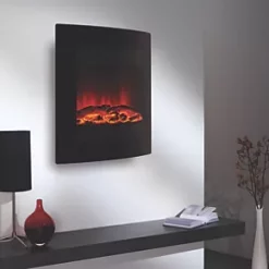 Focal Point Ebony Black Remote Control Wall-Mounted Electric Fire -Brunch Shop 1790G A2
