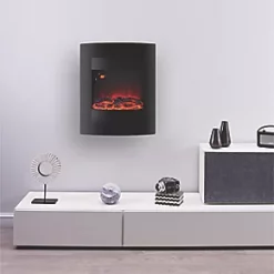 Focal Point Ebony Black Remote Control Wall-Mounted Electric Fire -Brunch Shop 1790G A5