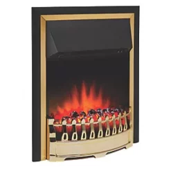 Glen Crofton Brass Switch Control Plug-In Electric Inset Fire -Brunch Shop 188JK A4