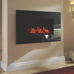 Focal Point Charmouth Black Remote Control Wall-Mounted Electric Fire -Brunch Shop 2811G A2