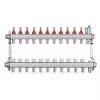 JG Underfloor 11 Port LowFit Underfloor Heating Manifold Brushed Steel -Brunch Shop 289TY P