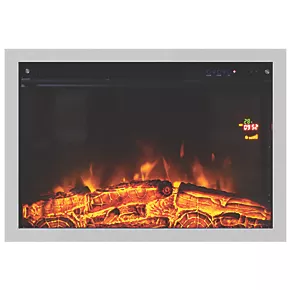 Focal Point Medford Chrome Remote Control Inset Electric Wall Fire 3 Focal Point Medford Chrome Remote Control Inset Electric Wall Fire