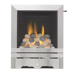 Focal Point Lulworth Stainless Steel Slide Control Inset Gas Full Depth Fire