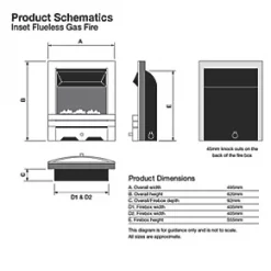 Focal Point Lulworth Stainless Steel Rotary Control Gas Inset Flueless Fire -Brunch Shop 51560 A2