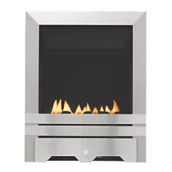 Focal Point Lulworth Stainless Steel Rotary Control Gas Inset Flueless Fire