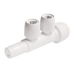 Hep2O Plastic Push-Fit Reducing 2 Port Closed Spigot Manifold 22 x 15mm