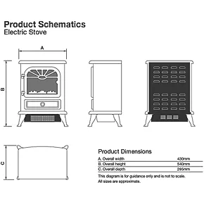 Focal Point ES2000 Burgundy Electric Stove 7 Focal Point ES2000 Burgundy Electric Stove - Image 5