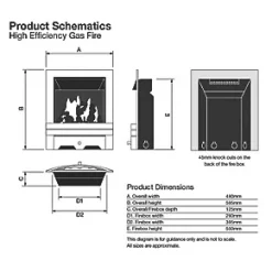 Focal Point Blenheim Brass Rotary Control Inset Gas High Efficiency Fire -Brunch Shop 84041 A3
