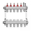 JG Underfloor 5 Port Underfloor Heating Manifold Brushed Steel -Brunch Shop 842TY P