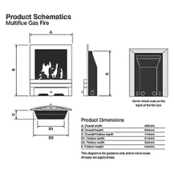 Focal Point Blenheim Brass Rotary Control Inset Gas Multiflue Fire -Brunch Shop 95952 A3