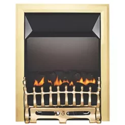 Focal Point Blenheim Brass Rotary Control Gas Inset Flueless Fire